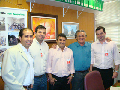 Miguel, Alexandre, Marcelo, José Walter e Fabiano na Secretaria do Meio Ambiente em São Paulo